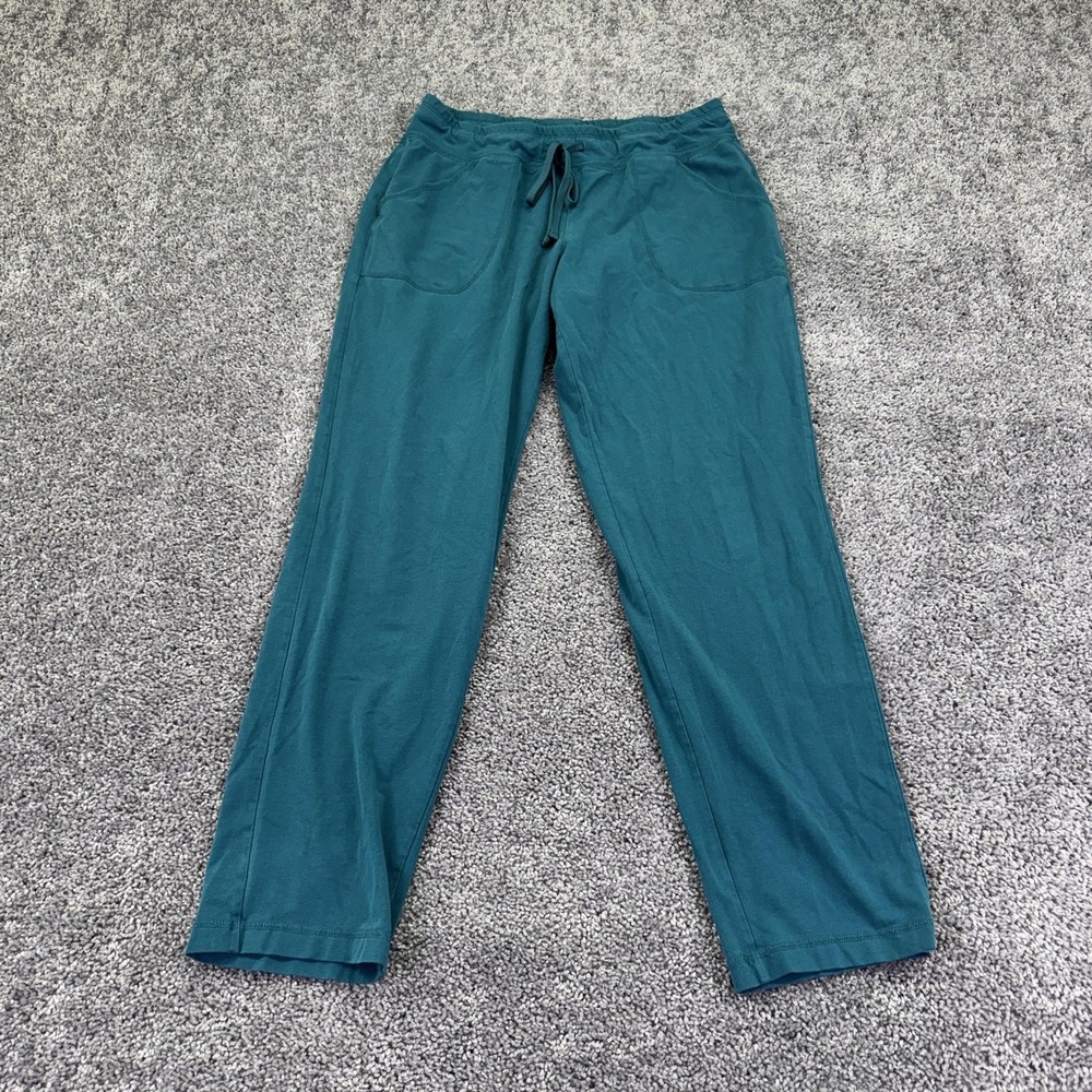 Athletic Works Sweatpants Womens L Green Blue Straight Leg Knit Stretch Yoga